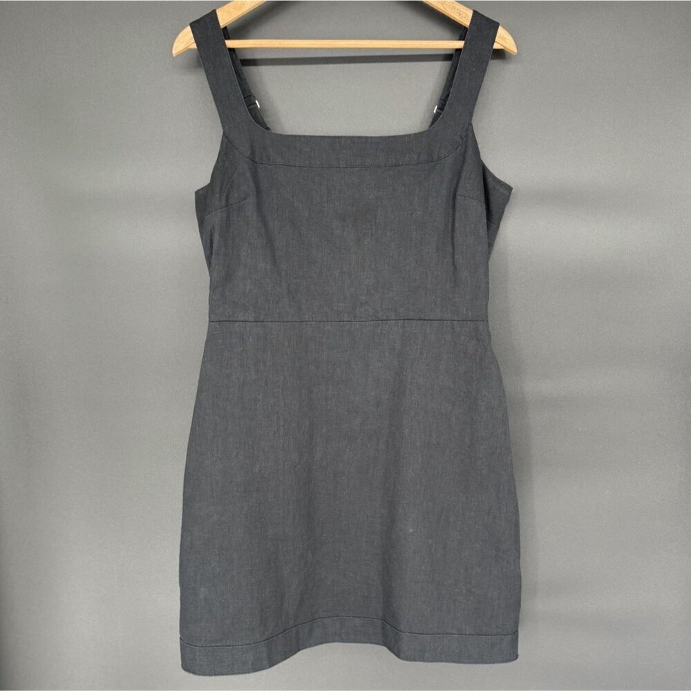 Abercrombie & Fitch Women's Linen Blend Mini Dress LT Black Coastal Summer Beach